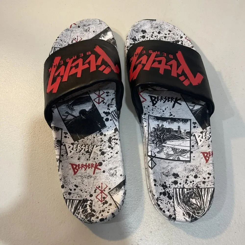 Berserk Manga Soccer Slides Flip Flop Adult Sandals Atsuko Japan Gamer Men Sz 9